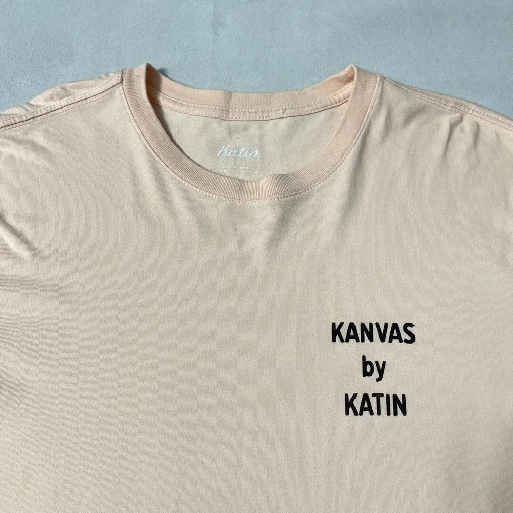 Kanvas by Katin T Shirt Men XL Long Sleeve See You Out There Pink Organic Cotton